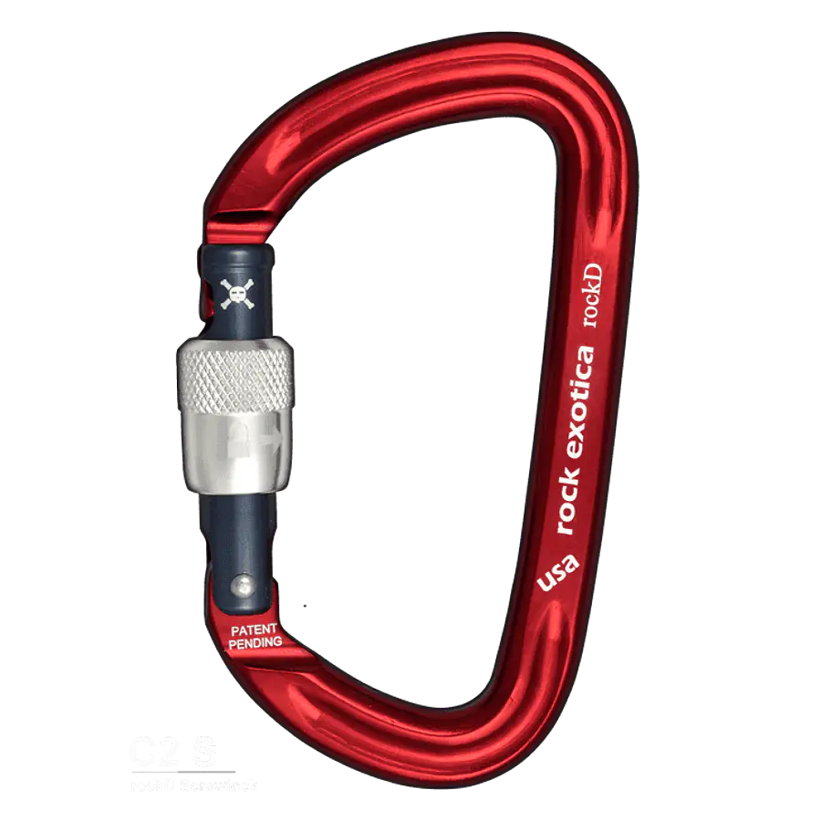 Mosquetón Aluminio Tipo D Rosca 29kN RockD Screw-Lock (C2-S) – Rock Exotica