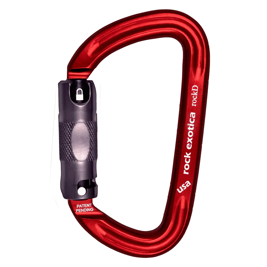 Mosquetón Aluminio Tipo D 3 Tiempos 29kN RockD Auto-Lock (C2-A) – Rock Exotica