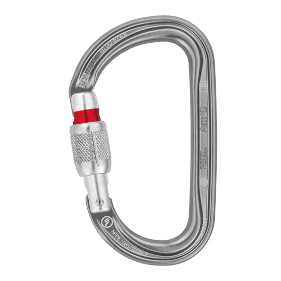 Mosquetón Aluminio Tipo D Rosca 27kN Am’D SCREW-LOCK – Petzl