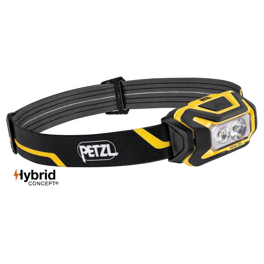 Linterna frontal industrial ARIA 2R negro/amarillo PETZL