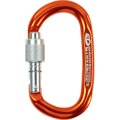 Mosquetón Aluminio Oval Rosca 24kN Pillar SG Naranjo – Climbing Technology