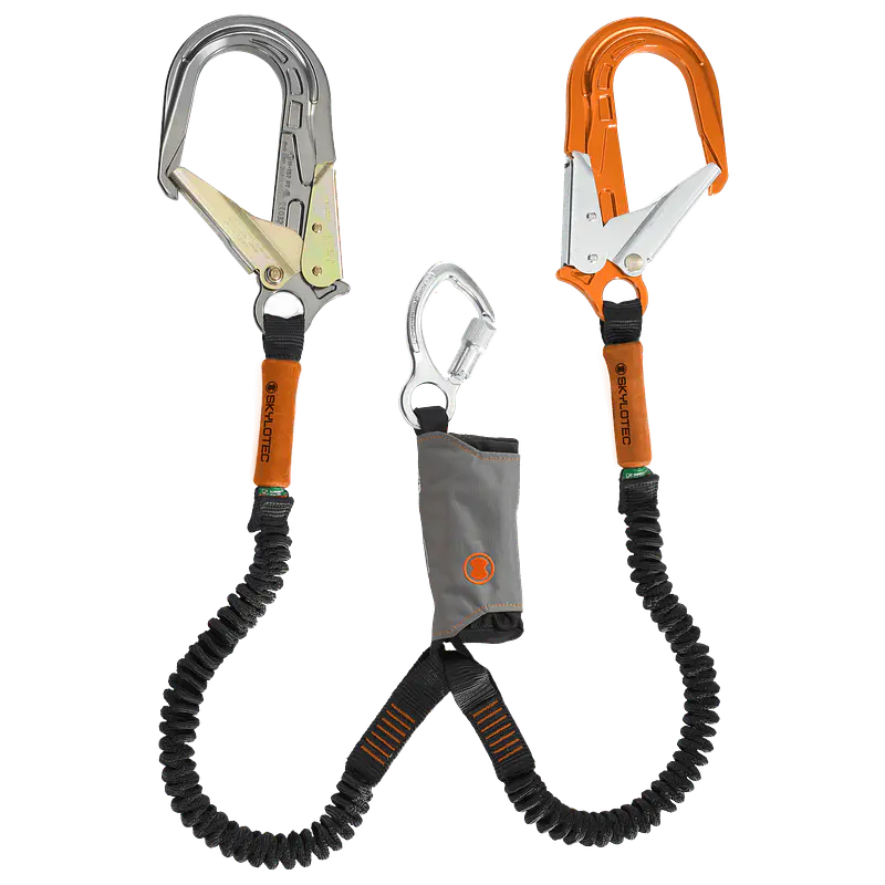 Cola de vida tipo Y Skysafe Pro Flex con amortiguador y conectores de aluminio de 64 mm