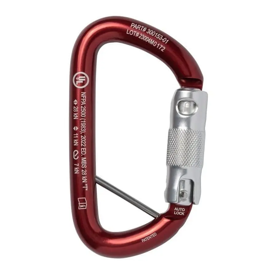 Mosquetón Aluminio Tipo D 3 Tiempos 28kN Anti-Giro PROTECH – CMC Rescue