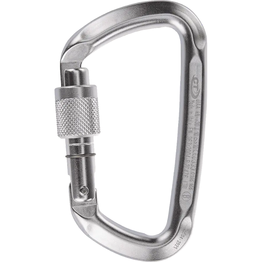 Mosquetón Aluminio Tipo D Rosca 30kN D-Shape SG – Climbing Technology