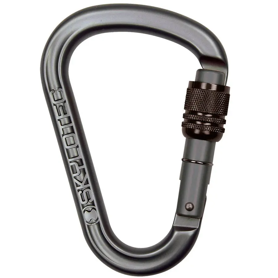 Mosquetón Aluminio HMS Rosca 22kN PassO-SC Gris – Skylotec