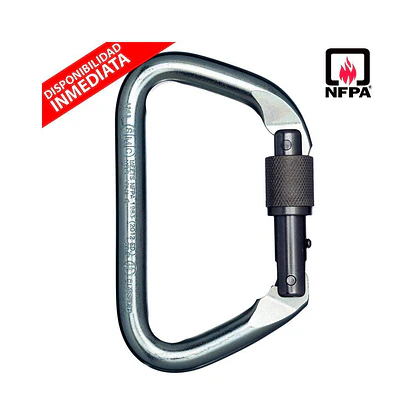Mosquetón Acero Tipo D Rosca 46kN Large Steel D NFPA – SMC