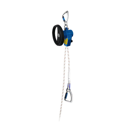 Autorescatador / Descendedor asistido con volante para rescate SOSAF 2R 110 mts + bolso de transporte simple kit con 2 cintas, bloqueador, protector y cuchilla – 3S LIFT
