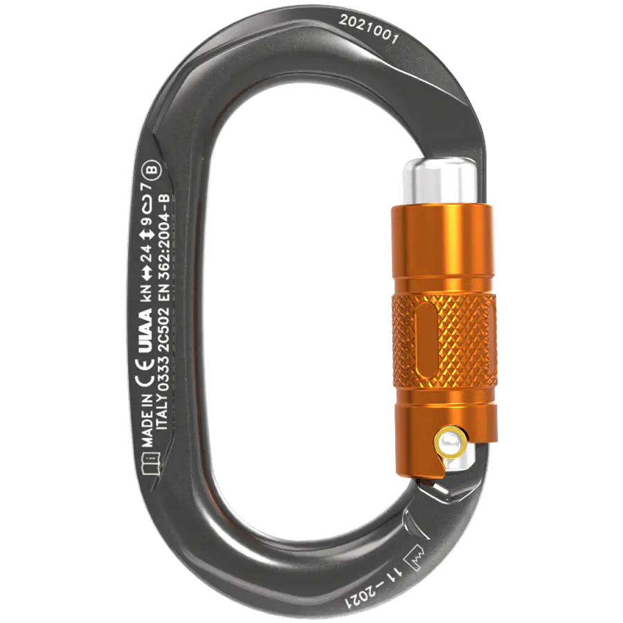Mosquetón ovalado de seguridad OVX TG cierre Triplex – Climbing Technology