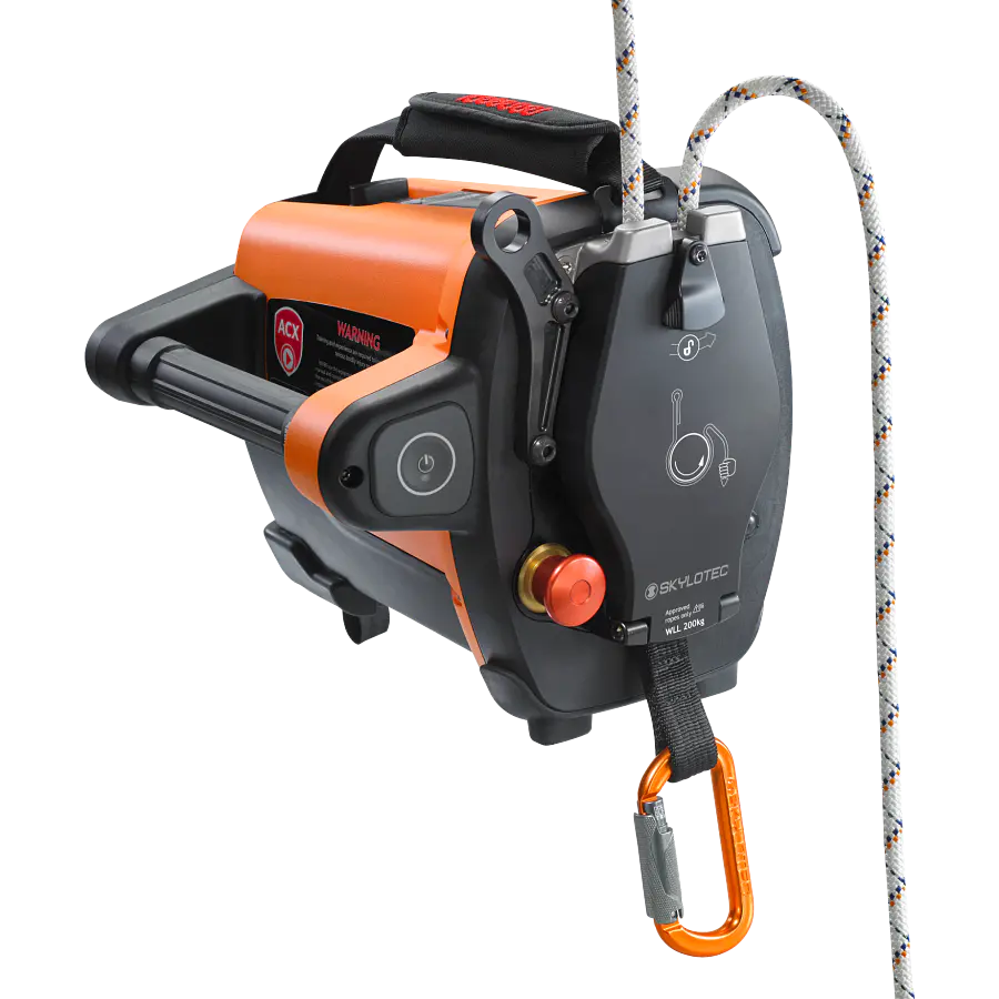 ASCENDEDOR ELECTRICO ACTSAFE ACX POWER KIT (ascendedor acx power, control remoto, 2 baterias, cargador, manual, maleta) – Skylotec