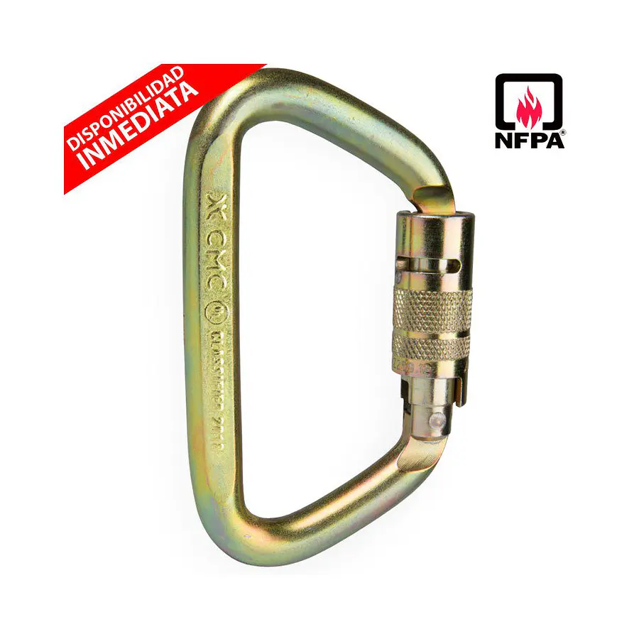 Mosquetón Acero Tipo D 3 Tiempos 72kN Steel D NFPA – CMC Rescue