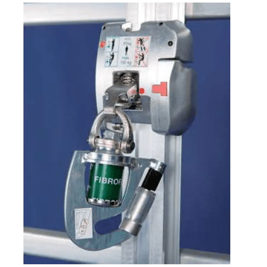 Deslizador Anticaída para riel modelo 0529.7450 con apertura – Haca