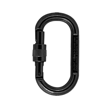 Mosquetón Aluminio Oval Rosca 22kN O Light Negro – Beal