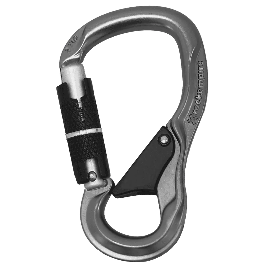 Mosquetón Aluminio HMS 3 Tiempos 24kN 2 TAP 3T Gris – Rock Empire