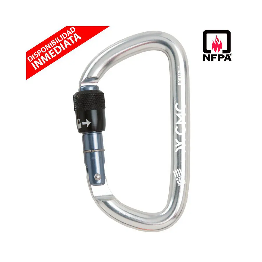 Mosquetón Aluminio Tipo D Rosca 56kN Protech™ NFPA – CMC Rescue