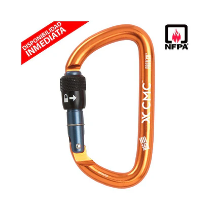 Mosquetón Aluminio Tipo D Rosca 25kN Protech™ NFPA Naranjo – CMC Rescue