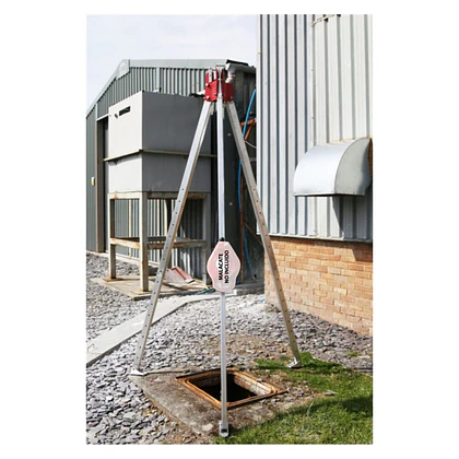 Tripode de rescate y trabajo 2 Pulley 2 Anchor MBS rojo ISC