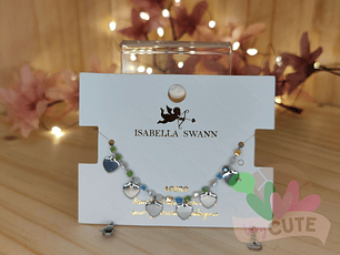 Pulsera Plateada Colores - Dije