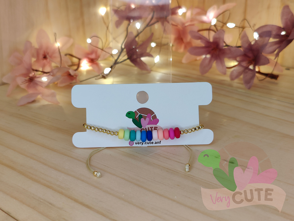 Pulsera Mostacilla + Arcilla Polimérica con Cordón 1