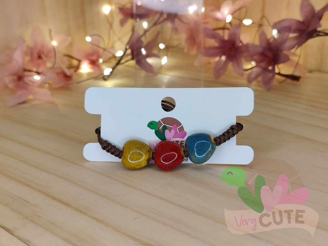 Pulsera Cerámica - 3 Corazones 1