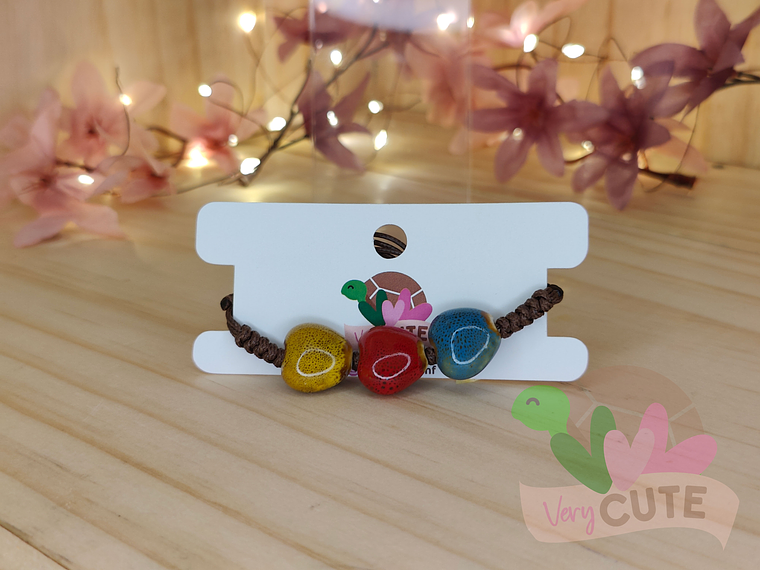 Pulsera Cerámica - 3 Corazones 1