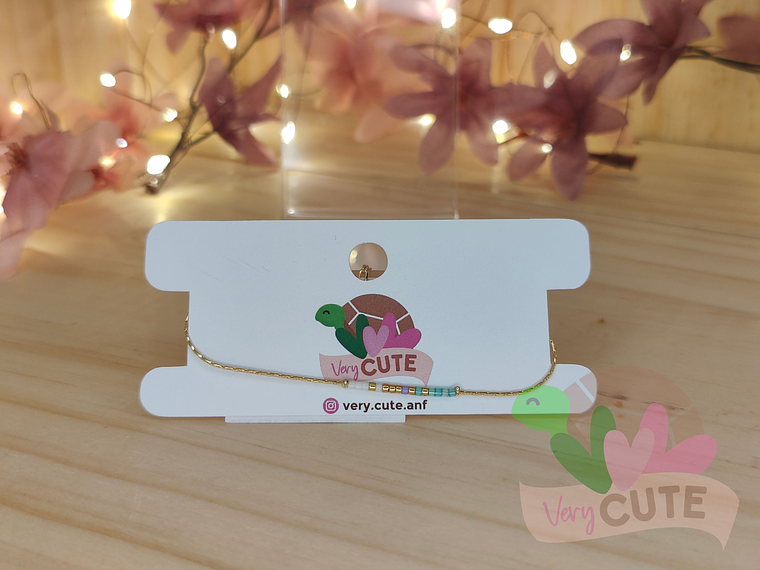 Pulsera Mostacillas Fina - Metálica 2