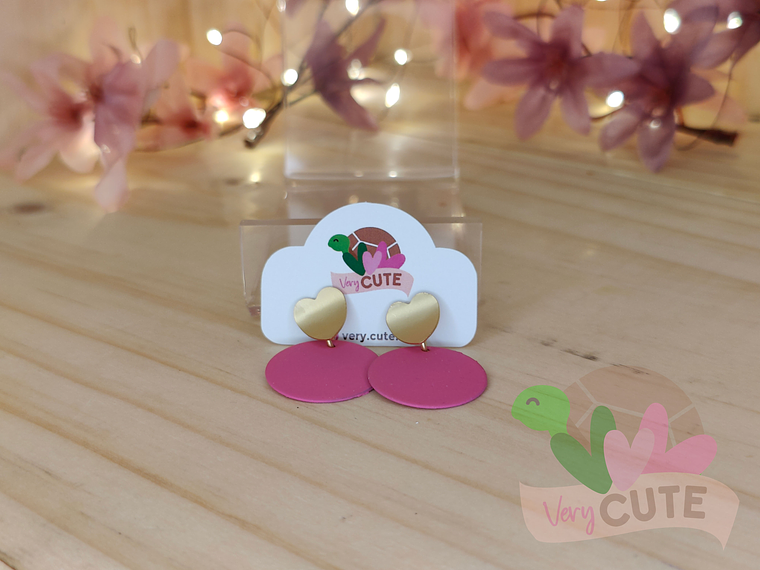 Aros Circulo Colores y Corazón Dorado 5