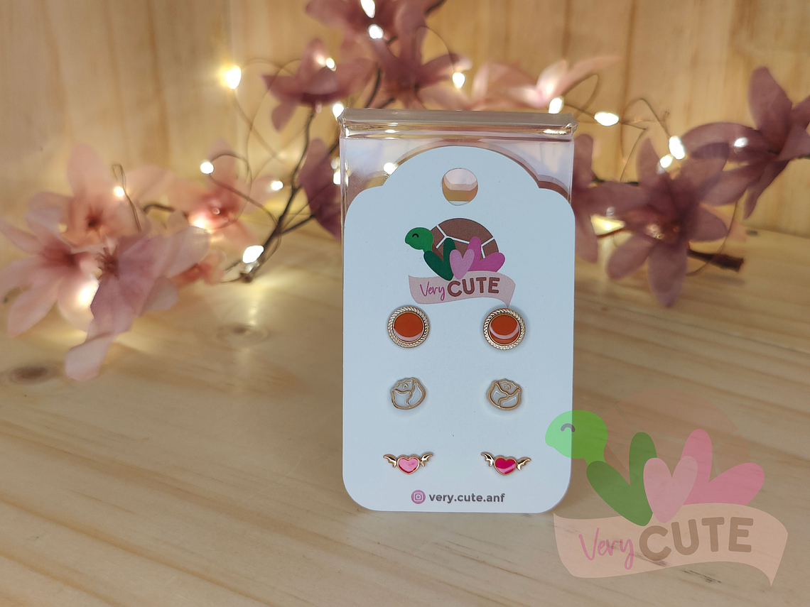 Set Aritos Esmaltados - Diseños 4