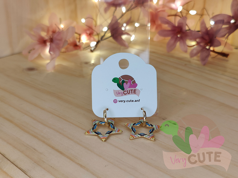 Aros Esmaltados Dorados - Diseños 1