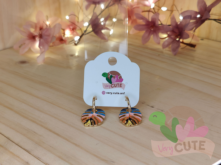 Aros Esmaltados Dorados - Diseños 3