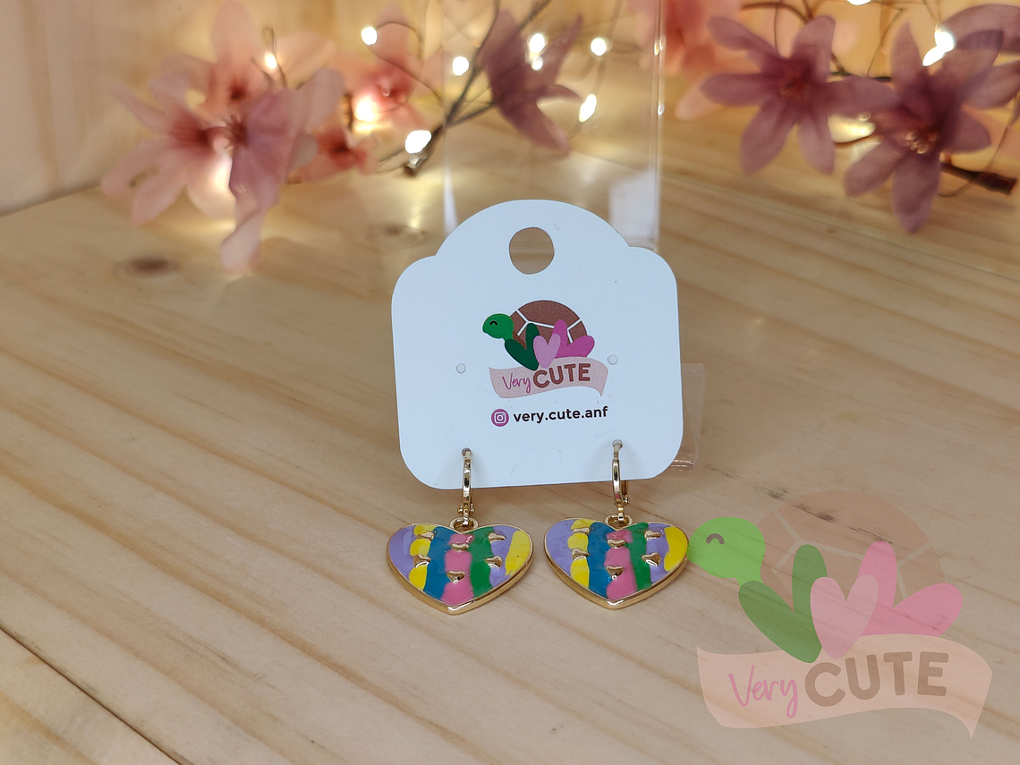 Aros Esmaltados Dorados - Diseños 7