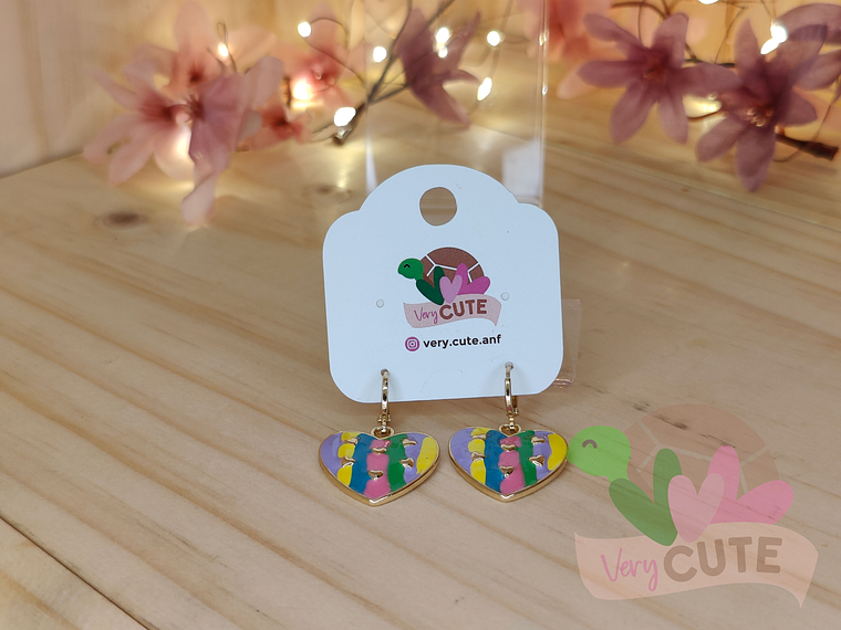 Aros Esmaltados Dorados - Diseños 7