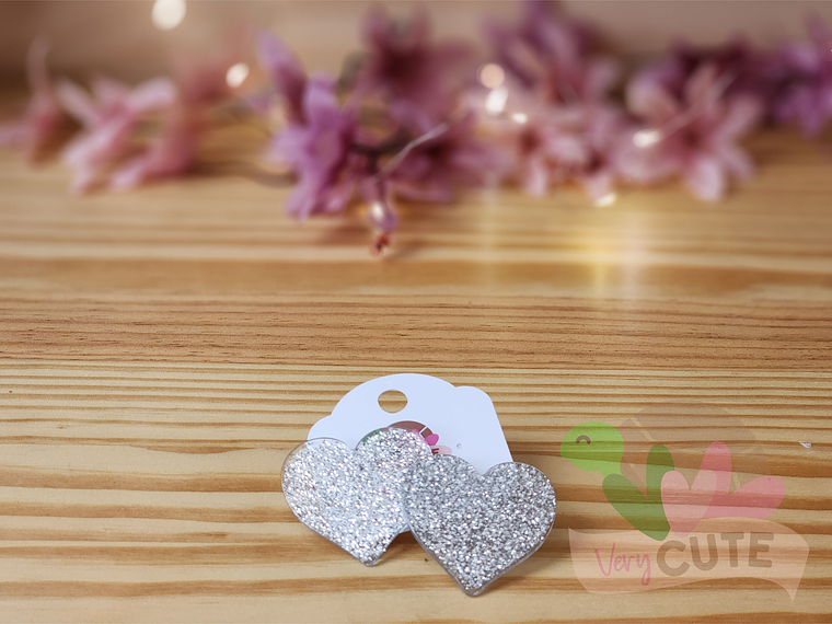 Aros Corazón Acrílico 3