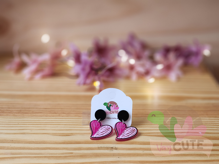 Aros Colgante Corazón - Diseños 1