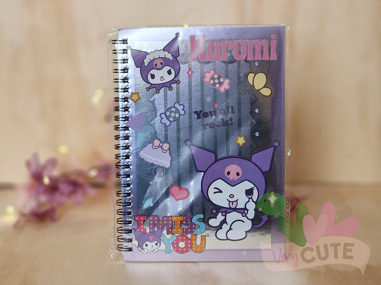 Libreta Argollada Holográfica Kuromi - Diseños 1