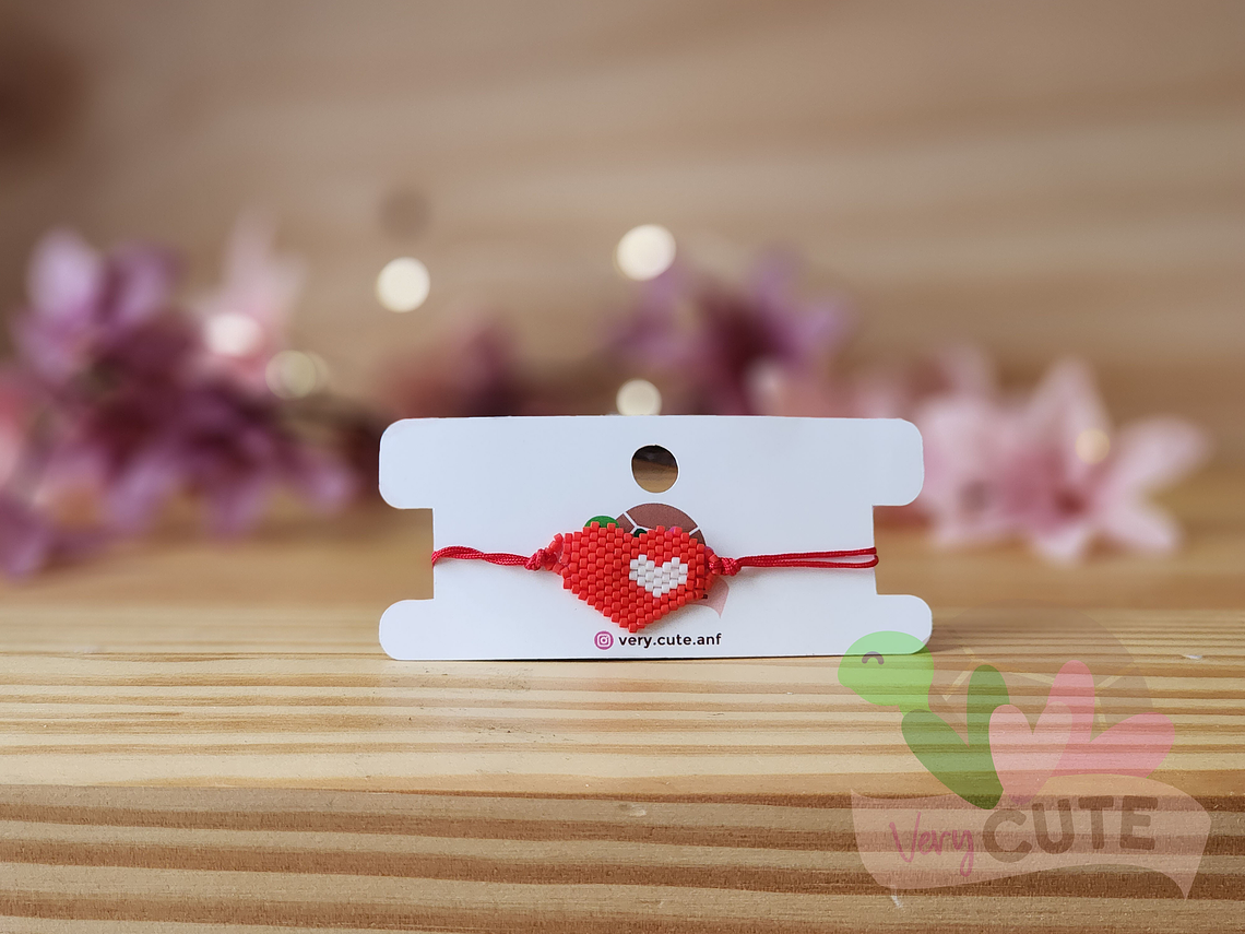 Pulseras Miyuki - Corazón Rojo 1