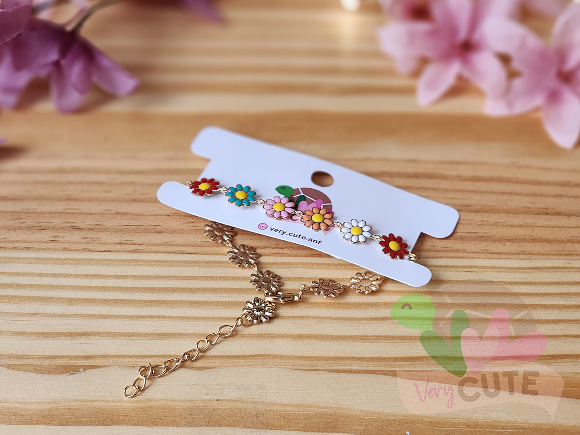 Pulsera Dorada - Flores 1