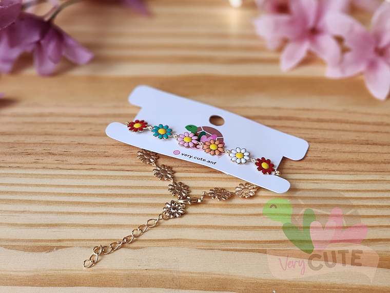 Pulsera Dorada - Flores 1