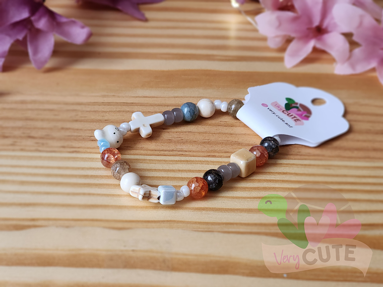 Pulsera Cruz y Conejo 1