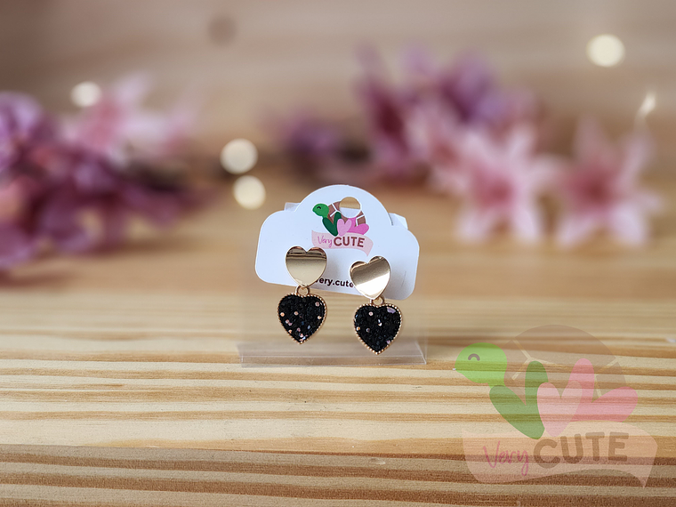 Aros Corazón Brillo 2