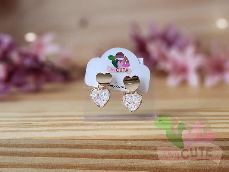 Aros Corazón Brillo 3