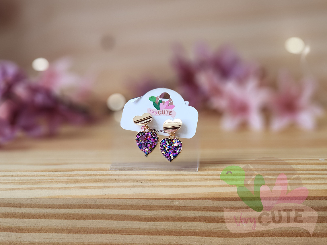 Aros Corazón Brillo 1