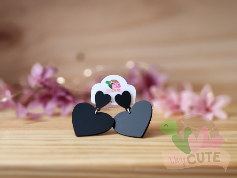 Aros Colgante Corazón - Colores 2