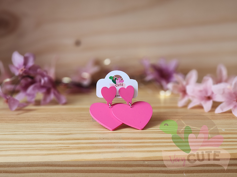 Aros Colgante Corazón - Colores 5