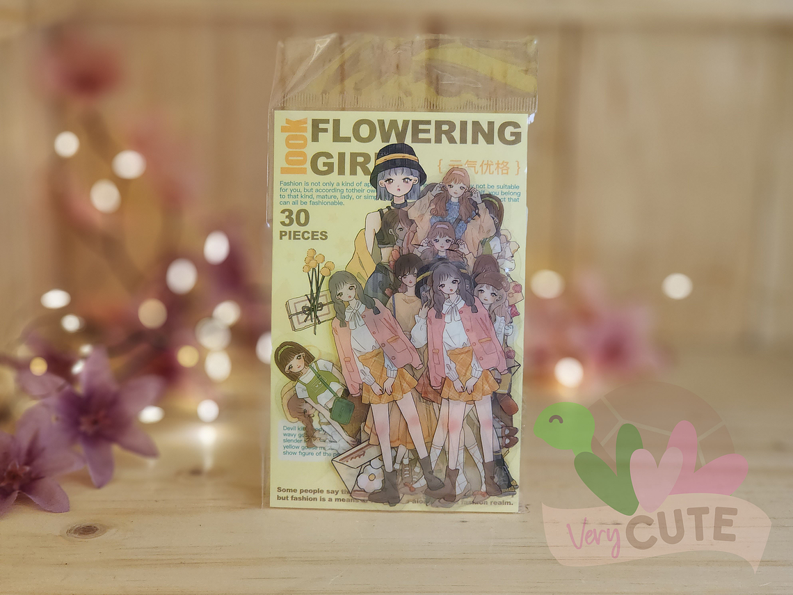 Stickers Flowering Girl - 30 piezas 2
