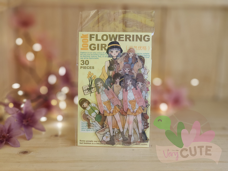 Stickers Flowering Girl - 30 piezas 2