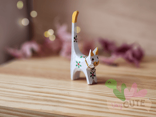 Gatito Anillero Madera