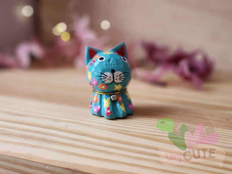 Gatito Decorativo - Diseño Flores 3