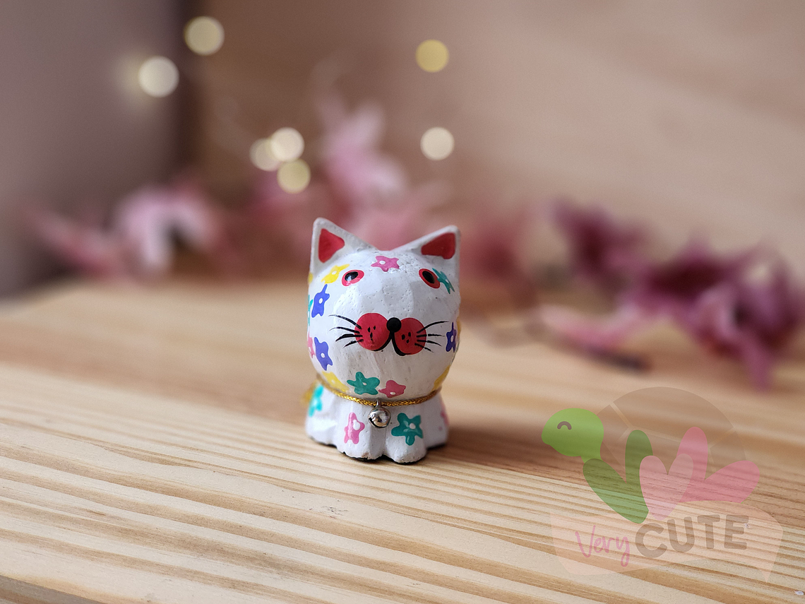 Gatito Decorativo - Diseño Flores 1