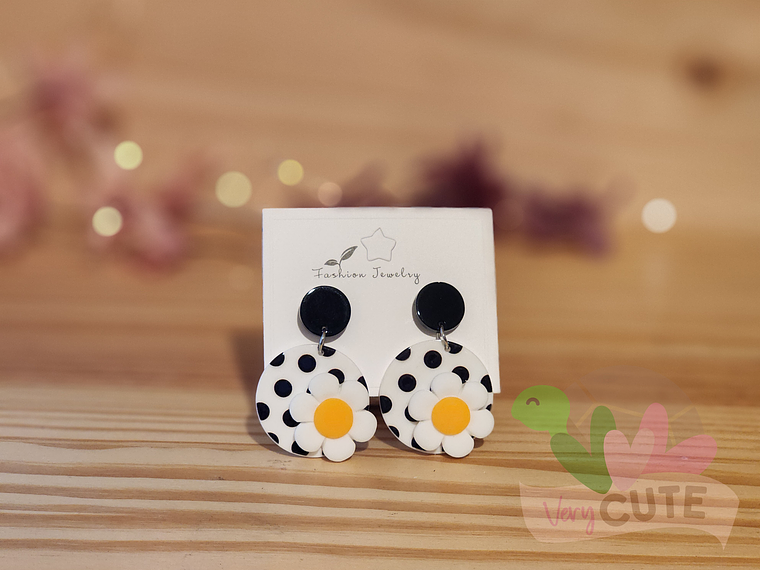 Aros Lunares con Flor 1