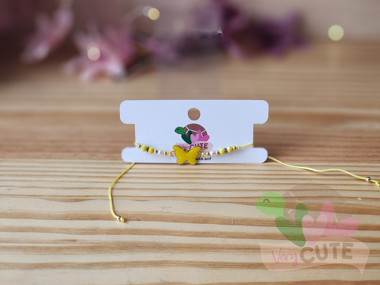 Pulsera Cordón - Mariposa Esmaltada 1